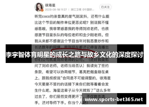 李宇智体育明星的成长之路与故乡文化的深度探讨